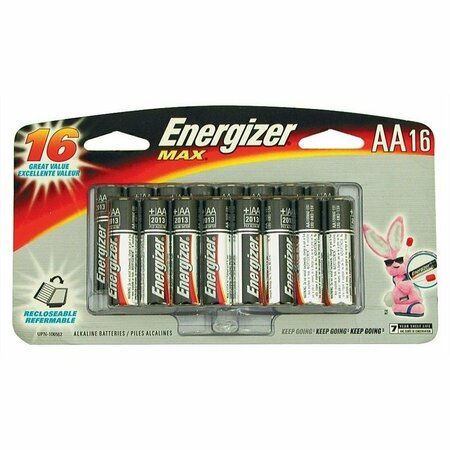 Energizer Battery Max Aa Alkaline, 16PK E91BPW16